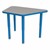 Shapes Accent Series Trapezoid Collaborative Table w/ Glides - Cosmic Strandz Top w/ Brilliant Blue Legs