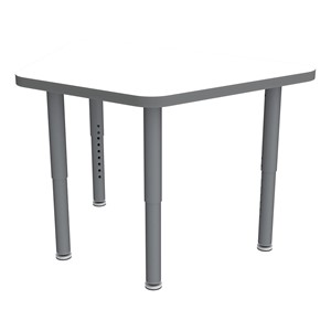 Shapes Accent Series Trapezoid Collaborative Table w/ Whiteboard Top & Glides - North Sea