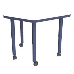 Shapes Accent Series Trapezoid Collaborative Table w/ Whiteboard Top & Casters