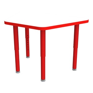 Shapes Accent Series Trapezoid Collaborative Table w/ Whiteboard Top & Glides - Red