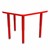 Shapes Accent Series Trapezoid Collaborative Table w/ Whiteboard Top & Glides - Red