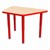 Shapes Accent Series Trapezoid Collaborative Table w/ Glides - Maple Top w/ Red Legs