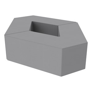 Foam Soft Seating Set - Diamond Pack 12" Seat Height (Set of Two V-Shape) - Gray