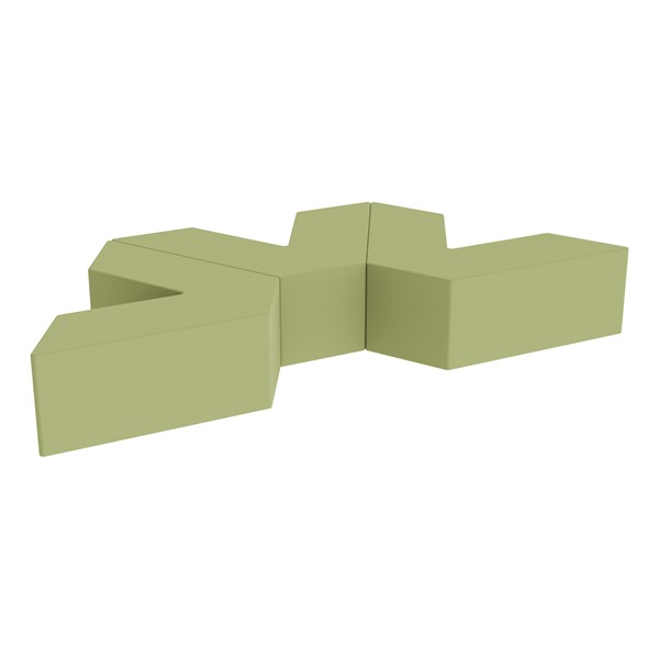 Foam Soft Seating Set - Three Pack V-Shape (12" H) - Fern Green