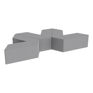 Foam Soft Seating Set - Three Pack V-Shape - 12" Seat Height (Set of Three V-Shape) - Gray