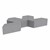 Foam Soft Seating Set - Three Pack V-Shape - 12" Seat Height (Set of Three V-Shape) - Gray