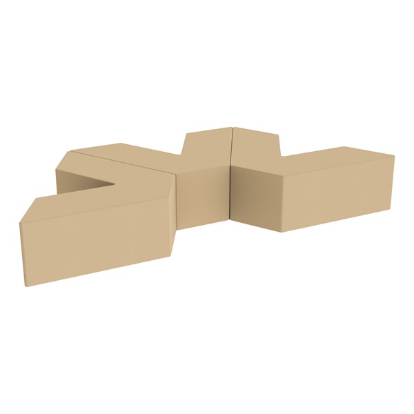 Foam Soft Seating Set - Three Pack V-Shape (12" H) - Sand