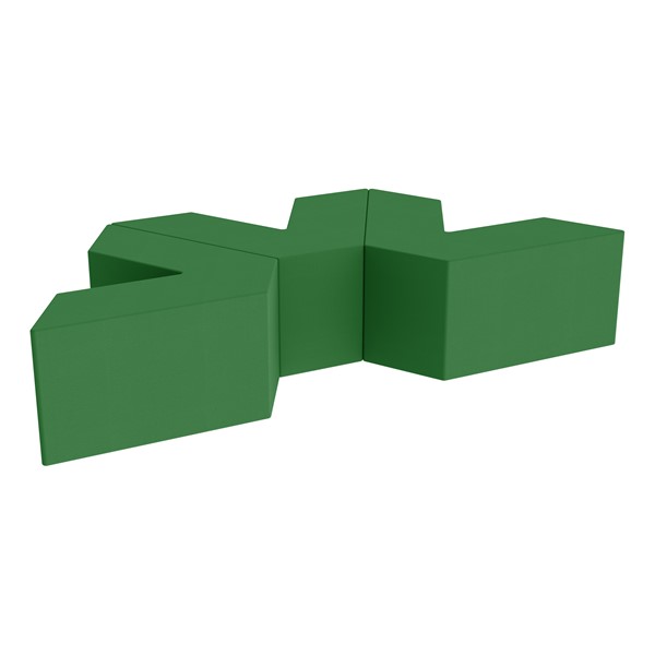 Foam Soft Seating Set - Three Pack V-Shape (16" H) - Green