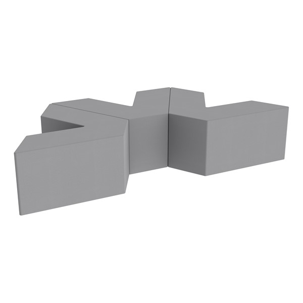 Foam Soft Seating Set - Three Pack V-Shape (16" H) - Gray
