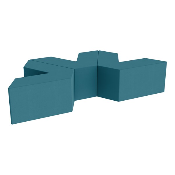 Foam Soft Seating Set - Three Pack V-Shape (16" H) - Teal
