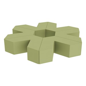 Foam Soft Seating Set - Single Height Asterisk Shape (12" H) - Fern Green