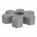Foam Soft Seating Set - Single Height Asterisk Shape - 16" H (Set of Six V-Shape) - Gray