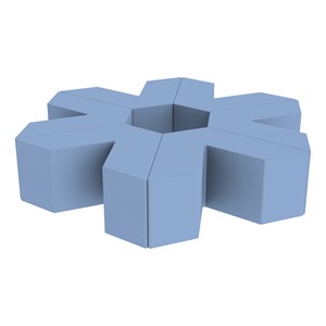 Foam Soft Seating Set - Single Height Asterisk Shape - 16" H (Set of Six V-Shape) - Powder Blue