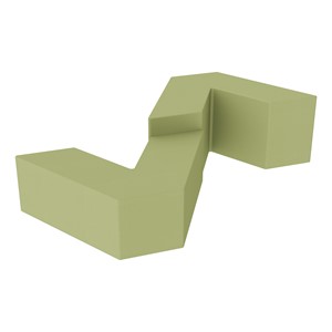Foam Soft Seating Set - Mixed Height ZigZag (One 12" H & One 16" H V-Shape) - Fern Green