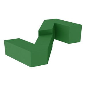 Foam Soft Seating Set - Mixed Height ZigZag (One 12" H & One 16" H V-Shape) - Green