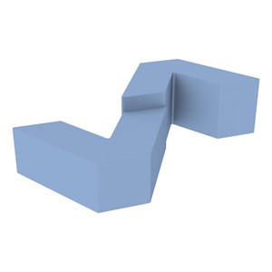 Foam Soft Seating Set - Mixed Height ZigZag (One 12" H & One 16" H V-Shape) - Powder Blue