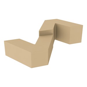 Foam Soft Seating Set - Mixed Height ZigZag (One 12" H & One 16" H V-Shape) - Sand