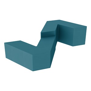Foam Soft Seating Set - Mixed Height ZigZag (One 12" H & One 16" H V-Shape) - Teal