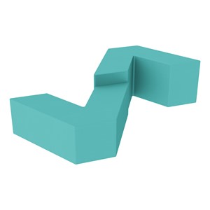 Foam Soft Seating Set - Mixed Height ZigZag (One 12" H & One 16" H V-Shape) - Turquoise