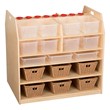 Baltic Birch Classroom Trolley Art Cart w/ Clear Trays