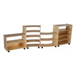 Straight & Curved Mobile Shelving Set - Assembled