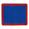 Solid Classroom Rug w/ Color Block Border - Rectangle (7' 6" W x 12' L)