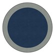 Shapes Accent Solid Classroom Rug w/ Color Block Border - Round (6' Diameter)