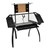 Futura Tower Table w/ Combo Magnetic/Cork Board - Black/Clear Glass