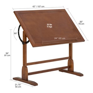 Vintage Drafting Table with dimensions