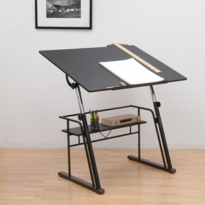 Zenith Drafting Table - Black/Black
