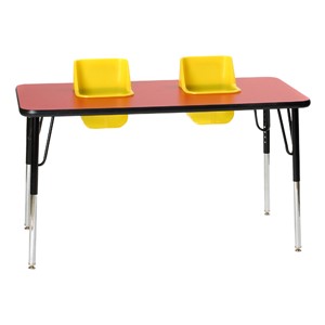 Two-Seat Adjustable-Height Toddler Table
