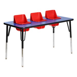 Three-Seat Adjustable-Height Toddler Table