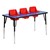 Three-Seat Adjustable-Height Toddler Table