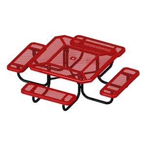 Octagon Portable Preschool Outdoor Picnic Table - Round Perforation