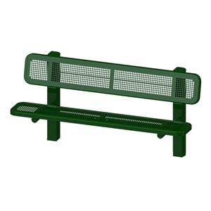 Bollard 961 Series Single-Sided Bench - Round Perforation w/ Inground Mount (6' L)