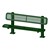 Bollard 961 Series Single-Sided Bench - Round Perforation w/ Surface Mount (6' L)