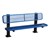 Bollard 961 Series Single-Sided Bench - Diamond Expanded Metal w/ Surface Mount (6' L) - Blue