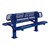 Bollard 961 Series Double-Sided Bench - Diamond Expanded Metal w/ Surface Mount (6'L) - Blue