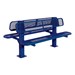Bollard 961 Series Double-Sided Bench - Diamond Expanded Metal w/ Surface Mount (6'L) - Blue