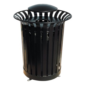 Lexington Outdoor Trash Can w/ Lid & Liner - Rain Bonnet Top