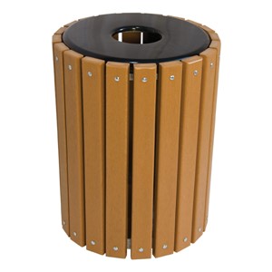 Plank Outdoor Trash Can - Cedar Recycled Plastic