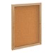 Enclosed Bulletin Board w/ One Door & Solid Oak Frame - Indoor Use