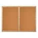Indoor Enclosed Bulletin Board w/ Two Doors & Solid Oak Frame