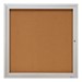 Indoor Enclosed Bulletin Board w/ One Door & Satin Aluminum Frame