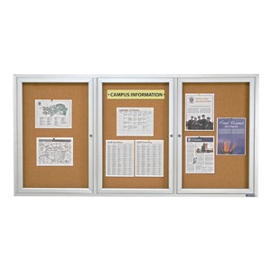 Enclosed Bulletin Board w/ Three Doors
