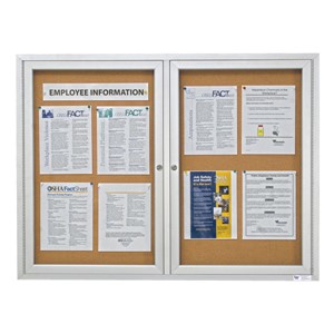 Outdoor/Indoor Enclosed Bulletin Board w/ Two Doors