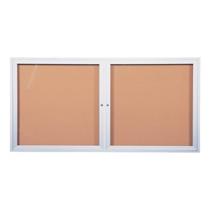 Outdoor/Indoor Enclosed Bulletin Board w/ Two Doors