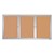 Enclosed Bulletin Board w/ Three Doors & Satin Aluminum Frame