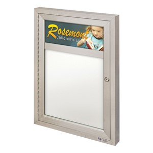 Indoor Enclosed Dry Erase Board w/ One Door & Header