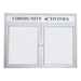 Outdoor Enclosed Dry Erase Board w/ Two Doors & Header